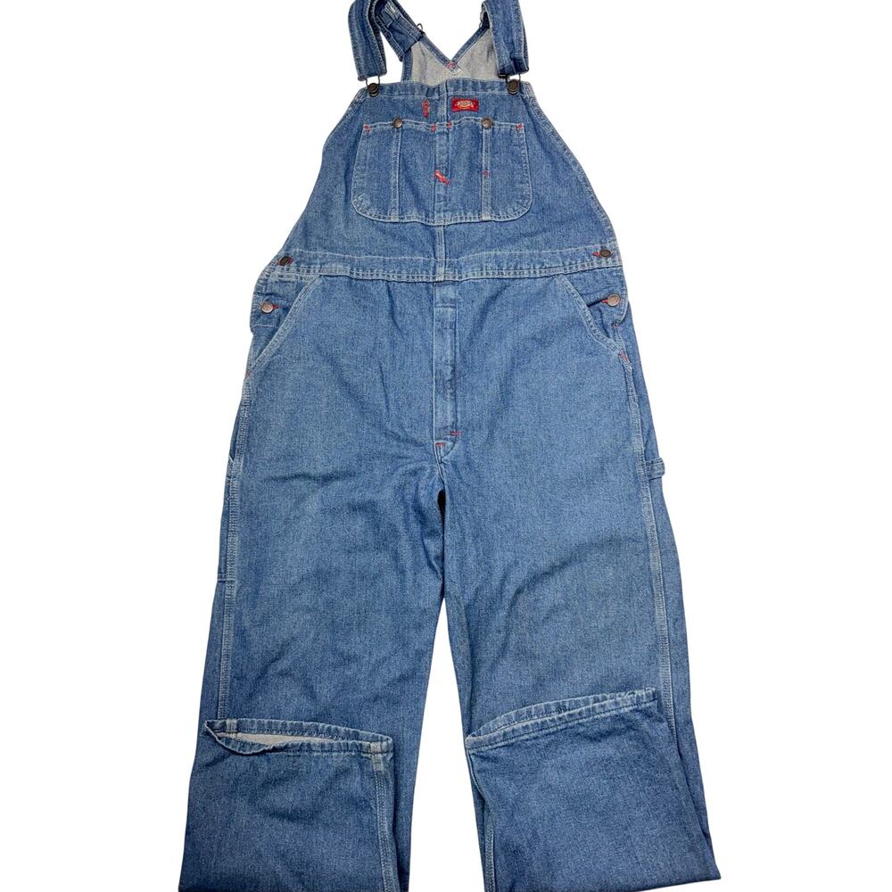 Dickies Denim Bib Overalls 36x30 NWT Carpenter Workwear Blue Jeans Y2K